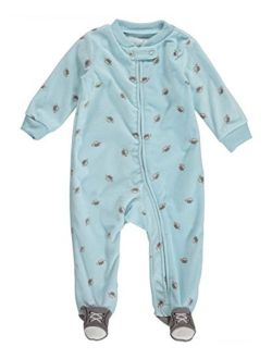 Baby Boys' Footballs in Flight Footed Coverall - Blue, 6 Months