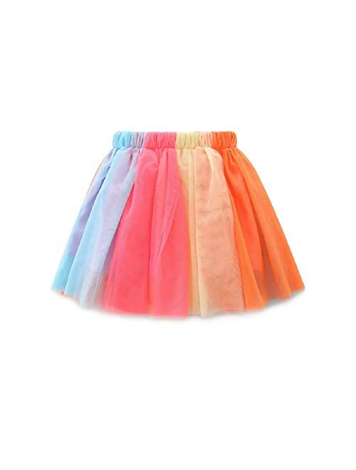 The Children's Place HBER 1-7T Birthday Outfits Baby Toddler Little Girls Kids Shirt Tops Rainbow Tutu Skirts Gift Clothes Set