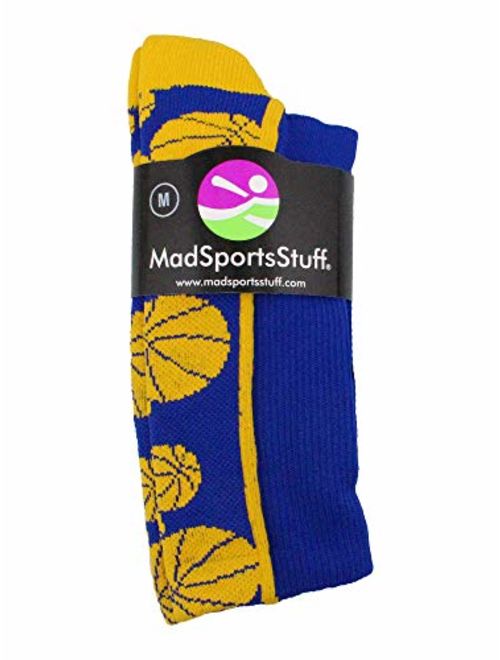 MadSportsStuff Crazy Basketball Logo Crew Socks (Multiple Colors)