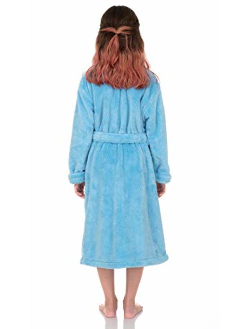TowelSelections Girls Robe, Kids Plush Kimono Fleece Bathrobe