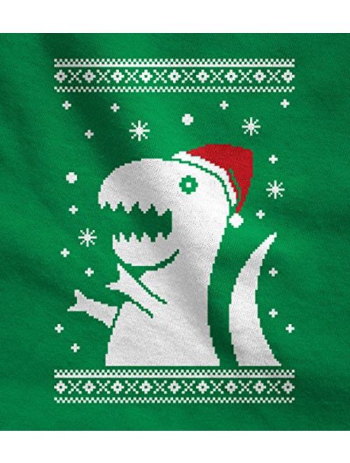 Big Trex Dinosaur Santa Ugly Christmas Sweater Style Children Funny Kids T-Shirt