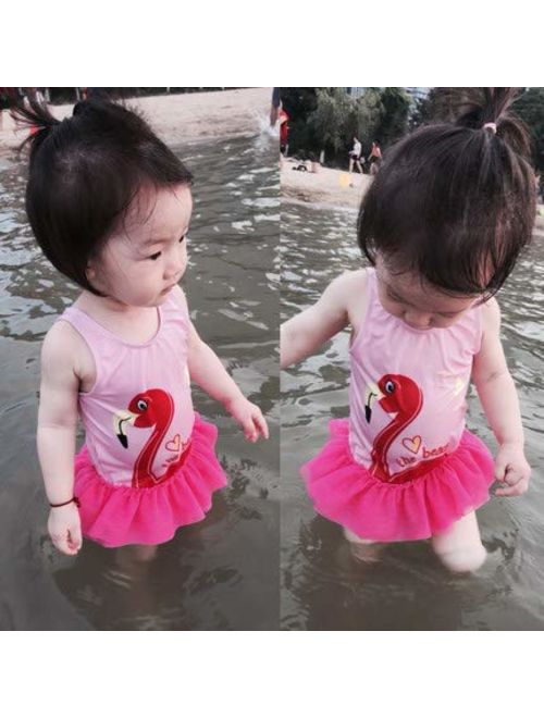 Toddler Girls Goose Letter Print Swimsuit One Piece Swimwear Bikini Tankini Bathing Suit Beachwear Sport Tracksuit