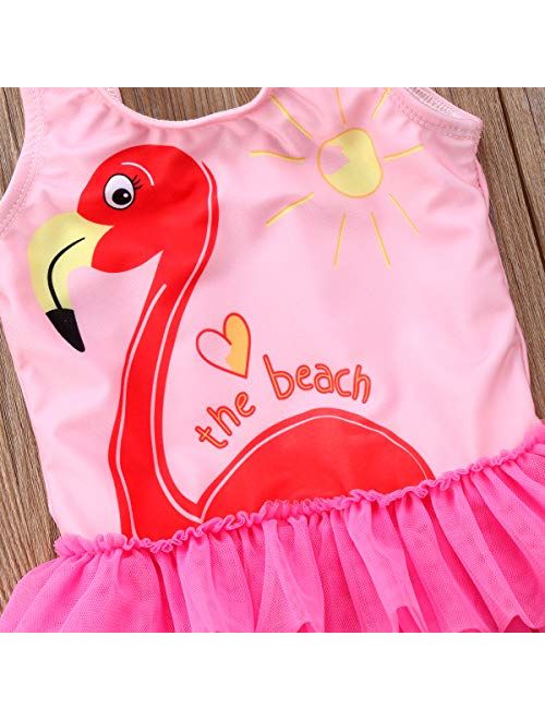 Toddler Girls Goose Letter Print Swimsuit One Piece Swimwear Bikini Tankini Bathing Suit Beachwear Sport Tracksuit