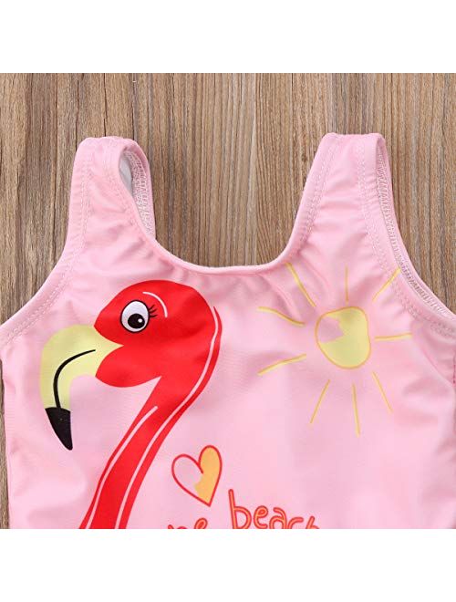 Toddler Girls Goose Letter Print Swimsuit One Piece Swimwear Bikini Tankini Bathing Suit Beachwear Sport Tracksuit