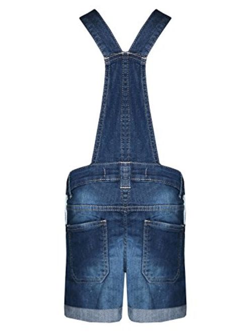 AEL New Girls Kids Denim Dungaree Outfit Shorts Dress Jumpsuit Party Size 3-14 Years