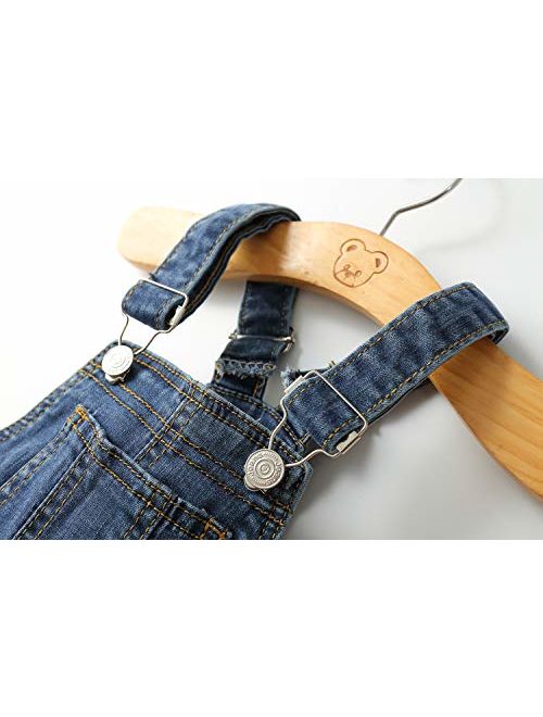 Kidscool Child Ripped Holes Stretchy Stone Washed Soft Slim Jeans Overalls