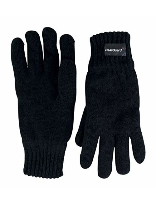 Mens Black Thinsulate Thermal Insulated Lined Winter Gloves