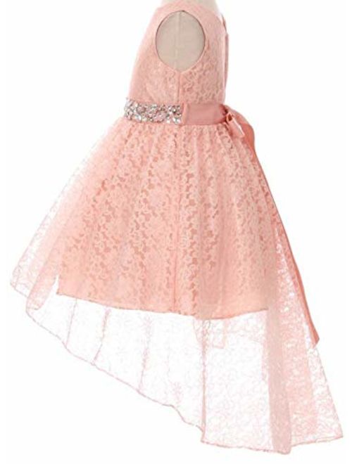 Little Girls Floral Lace Rhinestones Christmas Holiday Easter Flower Girl Dress