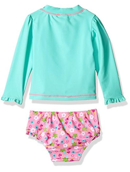 KIKO & MAX Girls Swimsuit Set with Long Sleeve Rashguard Swim Shirt 