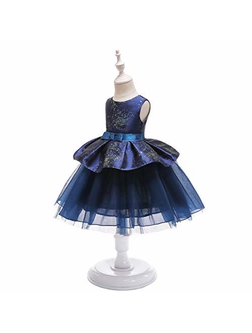 Gentonkids Girls Ball Gowns Sleeveless Cocktail Wedding Pageant Dresses 2-9 Years