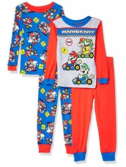 Nintendo Boy's Super Mario 4-Piece Cotton Pajama Set