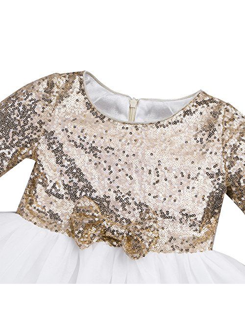 CHICTRY Flower Girls Dresses Toddlers Birthday Party Vintage Sequin Princess Tutu Dance Ball Gown