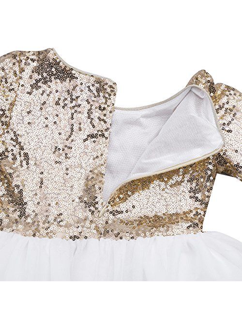 CHICTRY Flower Girls Dresses Toddlers Birthday Party Vintage Sequin Princess Tutu Dance Ball Gown