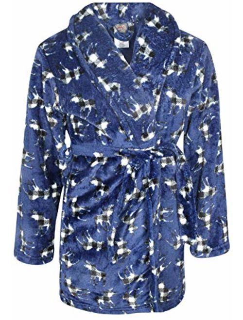 Sleep On It Boy's Coral Fleece Printed Medium Length Robe