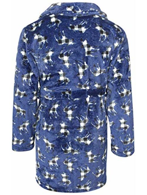 Sleep On It Boy's Coral Fleece Printed Medium Length Robe