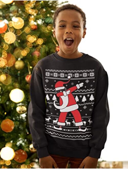 Tstars Dabbing Santa Funny Ugly Christmas Party Youth Kids Sweatshirt