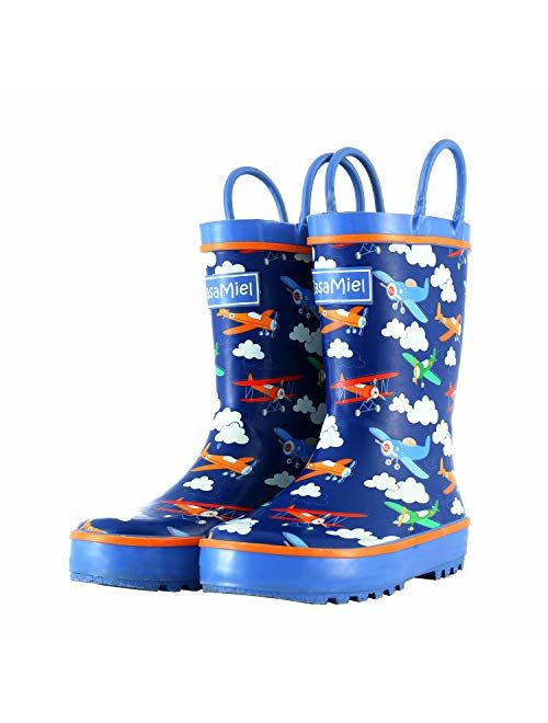 CasaMiel Toddler Rain Boots for Kids Unisex Kids Rain Boots for Boys and Girls, Handmade Natural Rubber Rain Boots for Children Botas para Ninos