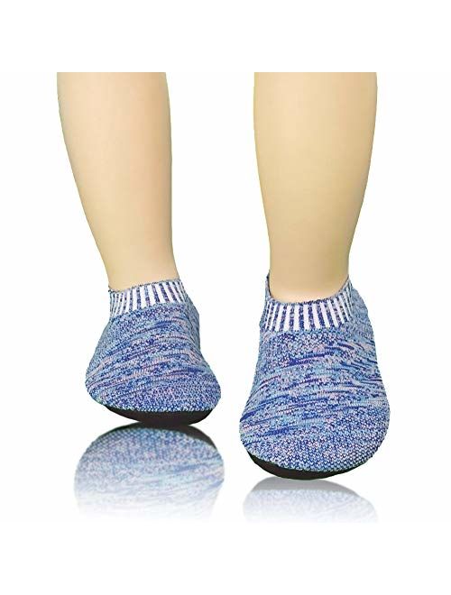 Kids Toddler Slipper Socks with Rubber Sole Non-Slip Knit Lightweight House Slippers for Boys Girls