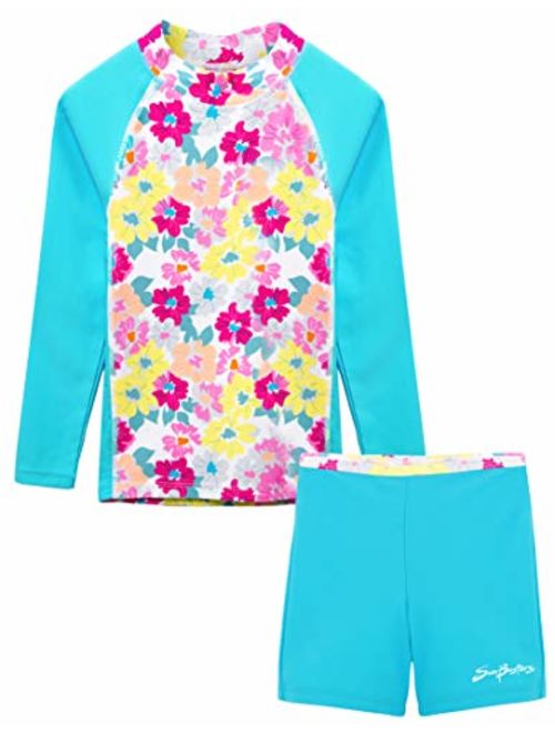 SunBusters Girls Fitted Swim Set 12 mos-12 yrs, UPF 50+ Sun Protection