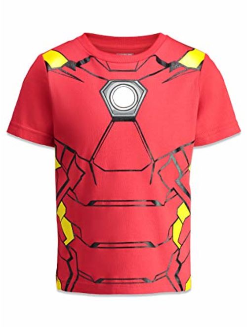 Marvel Avengers Boys 4 Pack T-Shirts Black Panther Hulk Iron Man Captain America
