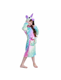 Soft Unicorn Hooded Bathrobe Sleepwear - Unicorn Gifts for Girls