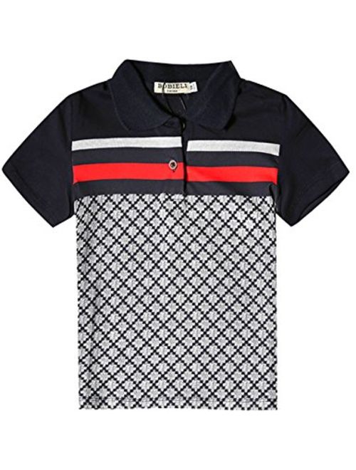 Budermmy Boys Turn-Down Collar Short Sleeve Polo Shirts