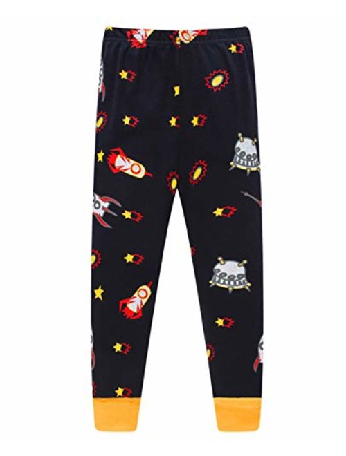 Boys Pajamas 2 Piece Cotton Clothes Long Kids Snug Fit Pjs Toddler Sleepwear Set
