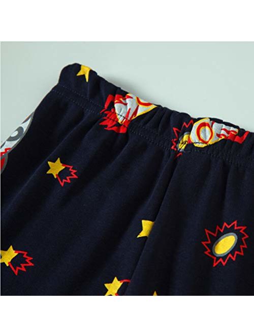 Boys Pajamas 2 Piece Cotton Clothes Long Kids Snug Fit Pjs Toddler Sleepwear Set