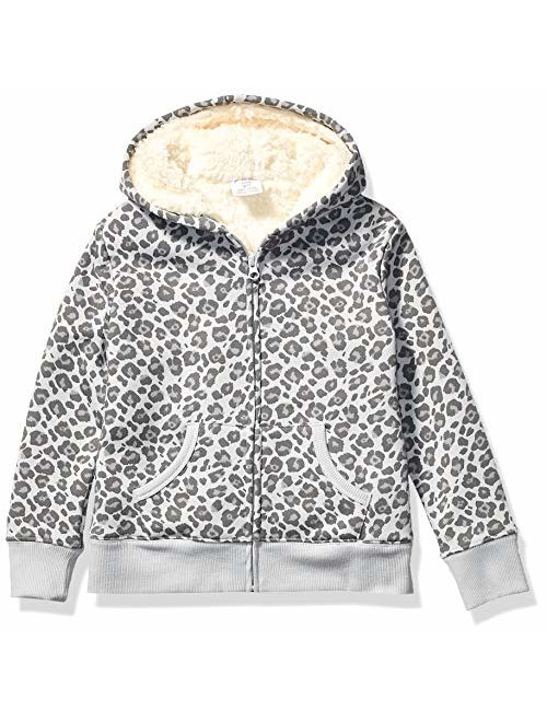 Amazon Brand - Spotted Zebra Girl's Sherpa-Lined Fleece Long-Sleeve Zip-Up Sweatshirt Hoodies