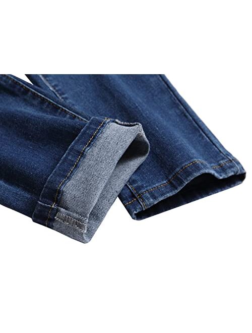 Lanscadran Boy's Skinny Fit Ripped Jeans Distressed Stretch Denim Jeans