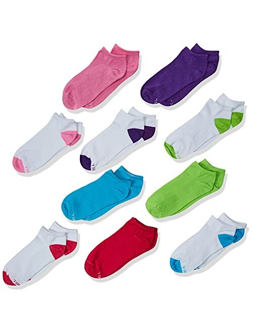 Hanes Girls' 10-Pack Low-Cut Socks