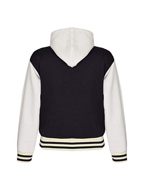 Kids Girls Boys R Fashion NYC Fox Baseball Hooded Jacket Varsity Hoodie 2-13 Yrs