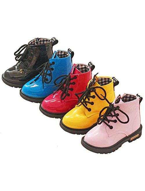 PPXID Toddler Little Kids Boys Girls Waterproof Lace-Up Boots Outdoor Ankle Boots Shoes