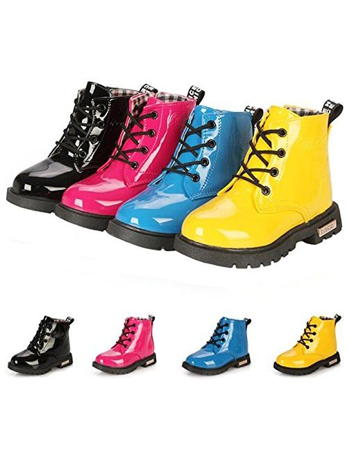 PPXID Toddler Little Kids Boys Girls Waterproof Lace-Up Boots Outdoor Ankle Boots Shoes