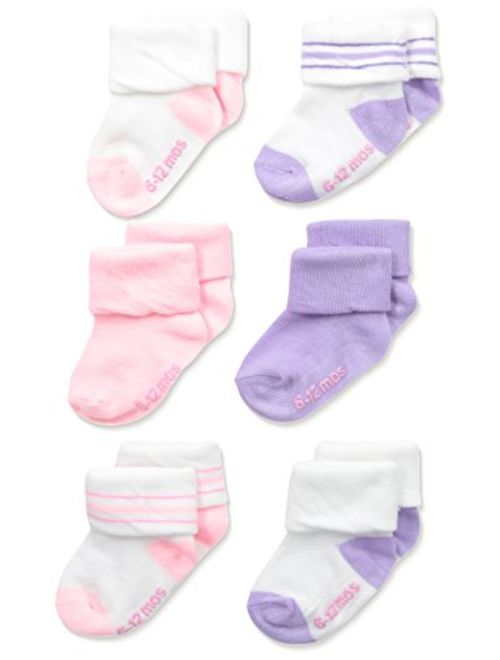 Hanes Girls' Toddler 6-Pack Turncuff Socks
