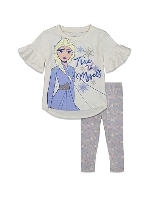 Disney Frozen Girls Peplum Top and Leggings Set