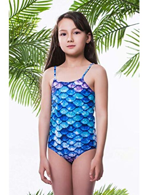 Idgreatim Little Girls One Piece Swimsuits Quick Dry Beach Swimwear Bathing Suit for Beach 3-10 Years