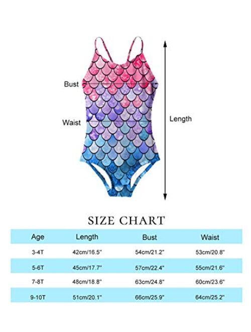 Idgreatim Little Girls One Piece Swimsuits Quick Dry Beach Swimwear Bathing Suit for Beach 3-10 Years