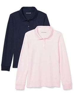Girls' 2-Pack Long-Sleeve Interlock Polo Shirt