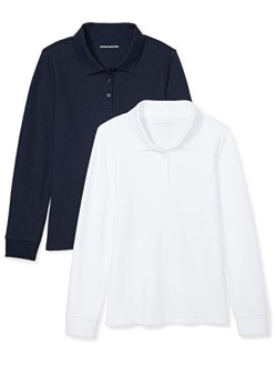 Girls' 2-Pack Long-Sleeve Interlock Polo Shirt