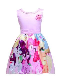 LEMONBABY Unicorn Sleeveless Princess Birthday Party Dress