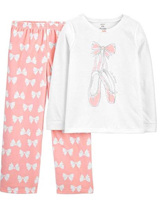 Carter's Girls' 2-Piece Fleece Pajamas Top and Pants Set