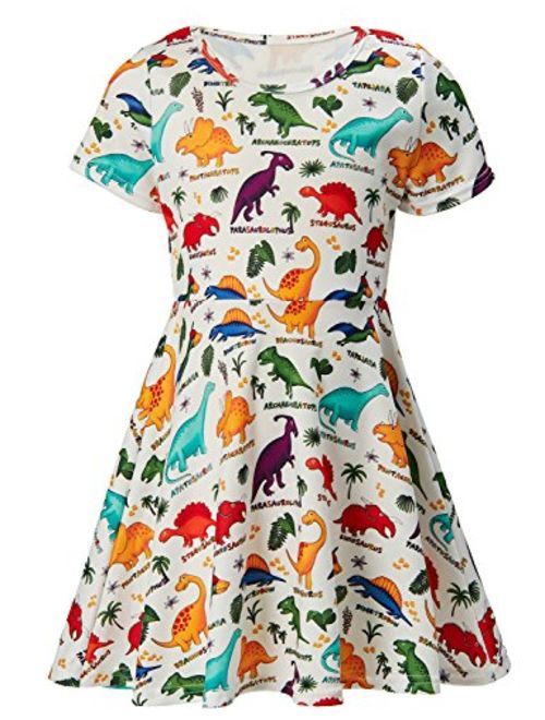 ALISISTER Little Girls Dress Short Sleeve 90S Toddler Sundress Summer Apparel