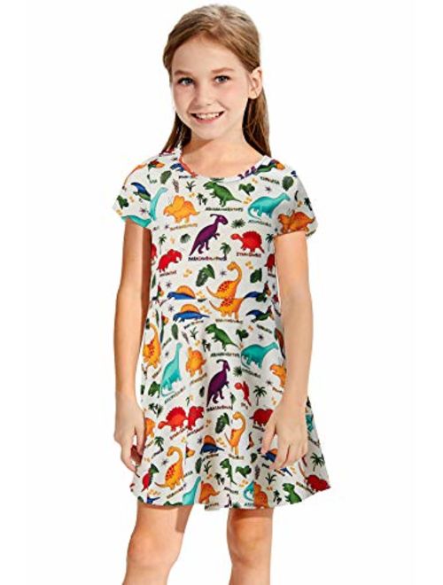 ALISISTER Little Girls Dress Short Sleeve 90S Toddler Sundress Summer Apparel