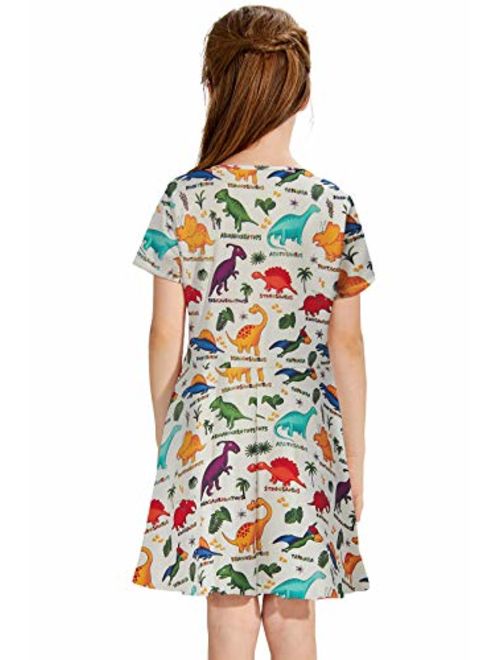 ALISISTER Little Girls Dress Short Sleeve 90S Toddler Sundress Summer Apparel