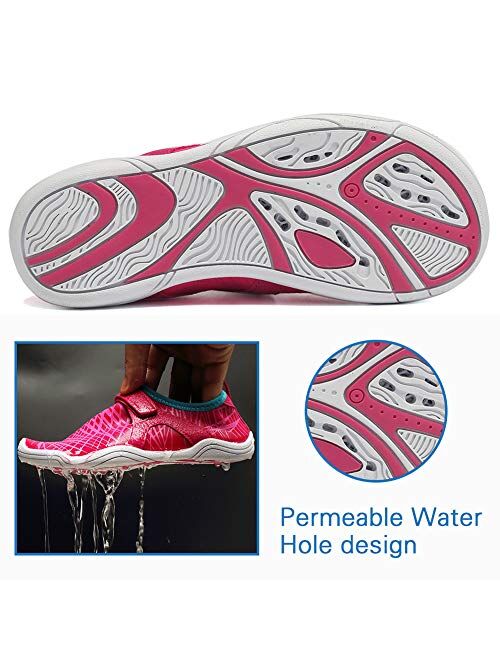 Fantiny Boys & Girls Water Shoes Lightweight Comfort Sole Easy Walking Athletic Slip on Aqua Sock(Toddler/Little Kid/Big Kid)