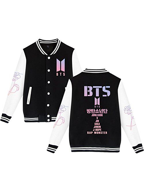 babyhealthy BTS Baseball Jacket Uniform Bangtan Boys Suga Jin Jimin Jung Kook Sweater Coat