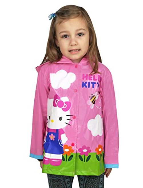 SANRIO Hello Kitty Little Girls' Waterproof Outwear Hooded Rain Coat - Toddler