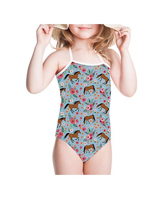 HUGS IDEA Galaxy Star Print Girls One Piece Swimsuit Sleeveless Bathing Suit for 3Y-8Y