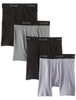 Big Boys' Comfort Flex Black and Grey Dyed Boxer Brief (Pack of 4)